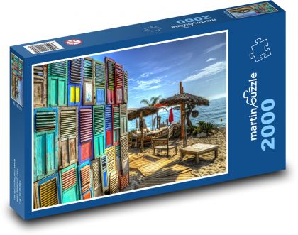 Farebný raj pri mori - Puzzle 2000 dielikov, rozmer 90x60 cm 