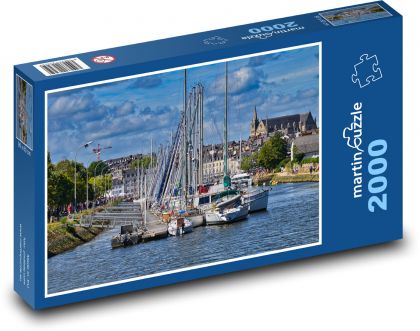 Přístav, plachetnice - Puzzle 2000 dílků, rozměr 90x60 cm