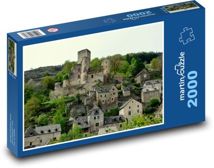 Středověký Hrad, vesnice - Puzzle 2000 dílků, rozměr 90x60 cm