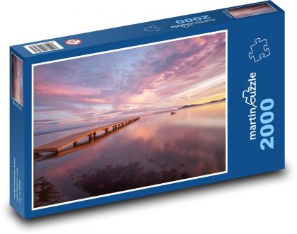 Molo o zachodzie słońca - Puzzle 2000 elementów, rozmiar 90x60 cm