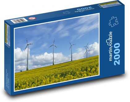 Větrná energie - Puzzle 2000 dílků, rozměr 90x60 cm