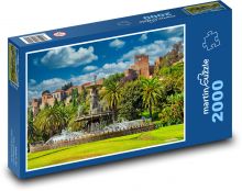 Španělsko - Malaga, kašna Puzzle 2000 dílků - 90 x 60 cm