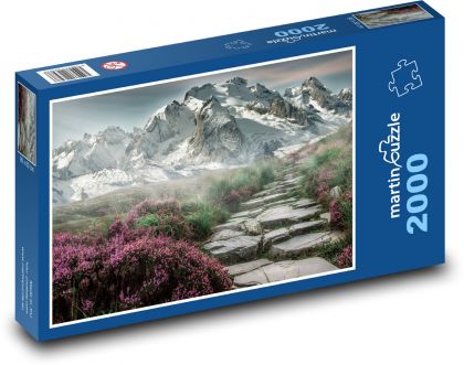 Jarný chodník v Alpách - Puzzle 2000 dielikov, rozmer 90x60 cm 