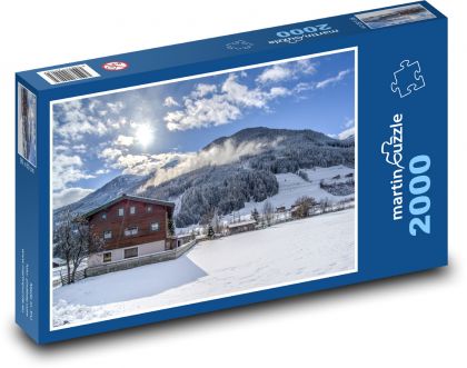 Alpy, zima - Puzzle 2000 dílků, rozměr 90x60 cm