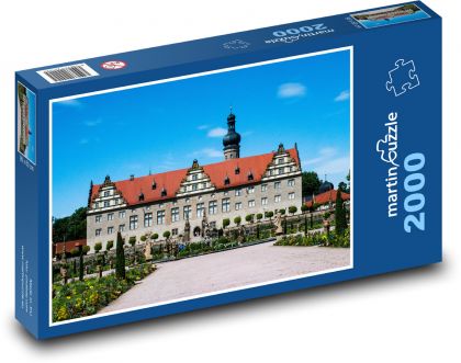 Německo - zámek Weikersheim - Puzzle 2000 dílků, rozměr 90x60 cm