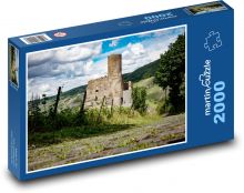 Hrad nad řekou Moselou, Německo Puzzle 2000 dílků - 90 x 60 cm