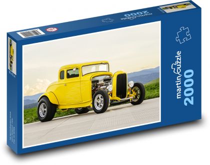 Retro športové auto - Puzzle 2000 dielikov, rozmer 90x60 cm 