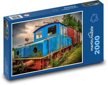 Stará lokomotiva - Puzzle 2000 dílků, rozměr 90x60 cm