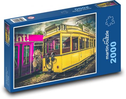 Žlutá tramvaj - Puzzle 2000 dílků, rozměr 90x60 cm