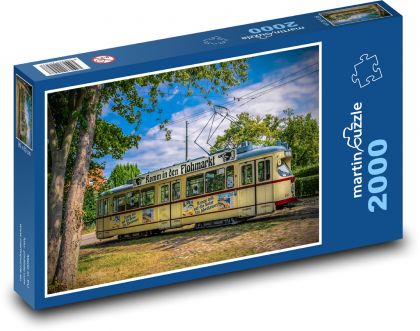 Stará tramvaj - Puzzle 2000 dílků, rozměr 90x60 cm