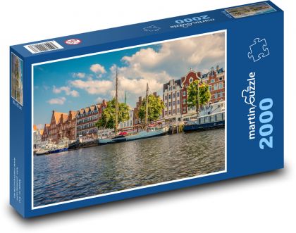 Port - Lubeka - Puzzle 2000 elementów, rozmiar 90x60 cm
