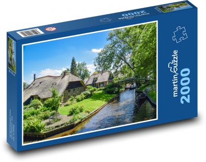 Holandsko - Giethoorn - Puzzle 2000 dílků, rozměr 90x60 cm