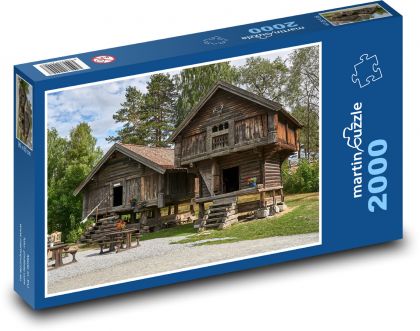 Log cabins in the forest - Puzzle 2000 pieces, size 90x60 cm 
