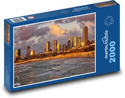 Tel Aviv - pláž - Puzzle 2000 dielikov, rozmer 90x60 cm 