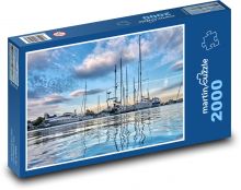 Přístav, lodě Puzzle 2000 dílků - 90 x 60 cm