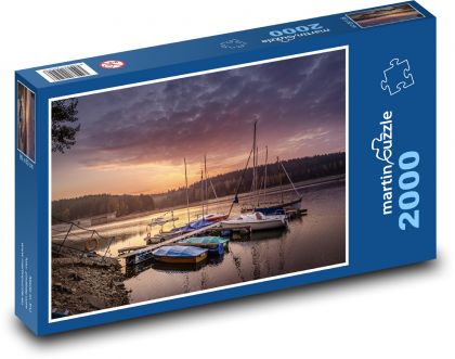 Sonnenuntergang, Hafen, Boote - Puzzle - 2000 Teile