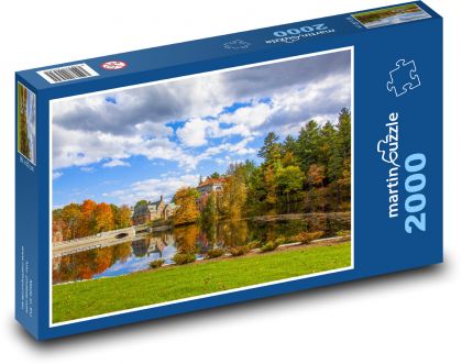Jeseň, jazero - Puzzle 2000 dielikov, rozmer 90x60 cm 