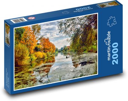 Jeseň, rieka - Puzzle 2000 dielikov, rozmer 90x60 cm 