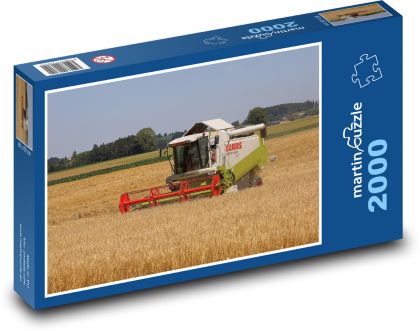 Kombajn, obilie - Puzzle 2000 dielikov, rozmer 90x60 cm 