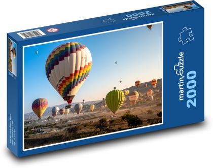 teplovzdušné balóny - Puzzle 2000 dielikov, rozmer 90x60 cm 
