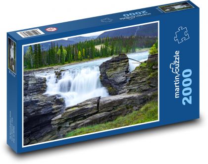Vodopád, jazero - Puzzle 2000 dielikov, rozmer 90x60 cm 