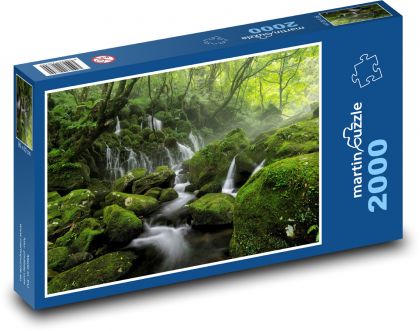 A magical forest waterfall - Puzzle 2000 pieces, size 90x60 cm 