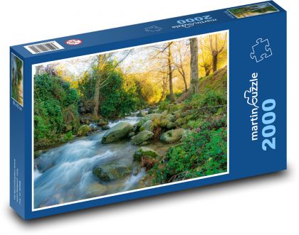 Potok, řeka, příroda - Puzzle 2000 dílků, rozměr 90x60 cm
