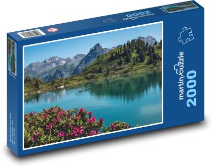Hory, jezero, příroda - Puzzle 2000 dílků, rozměr 90x60 cm