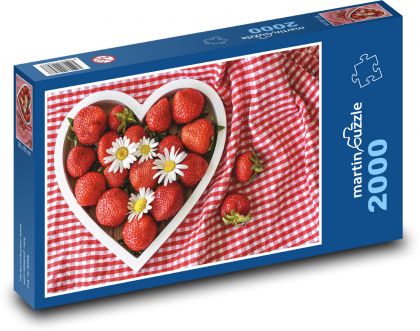 Strawberries, heart - Puzzle 2000 pieces, size 90x60 cm 