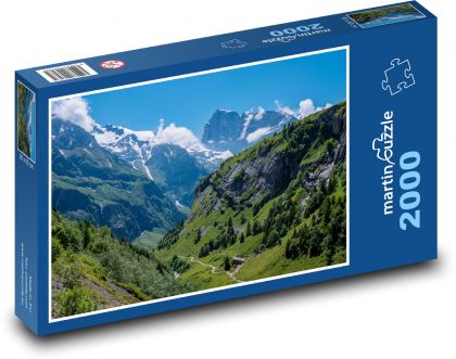 Alpy, příroda - Puzzle 2000 dílků, rozměr 90x60 cm