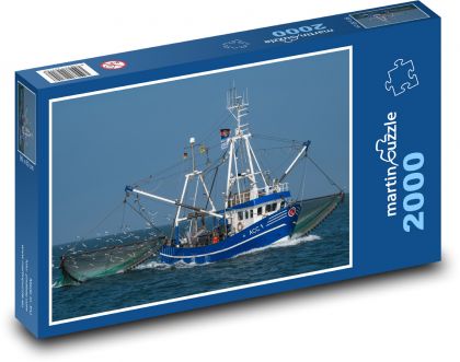 Rybářská loď - Puzzle 2000 dílků, rozměr 90x60 cm