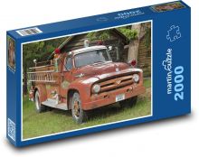 Staré hasičské auto Puzzle 2000 - 90x60 cm