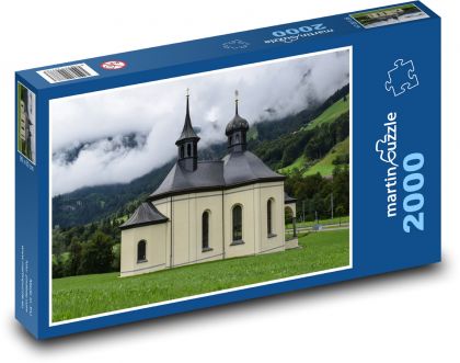 Švýcarsko - kostel - Puzzle 2000 dílků, rozměr 90x60 cm