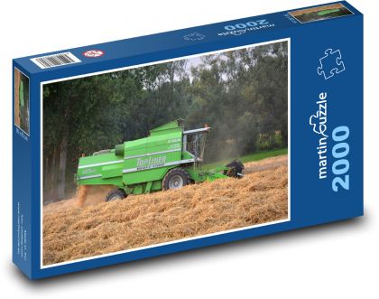 Kombajn zbożowy, żniwa - Puzzle 2000 elementów, rozmiar 90x60 cm