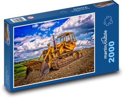 Buldozer, stavební technika - Puzzle 2000 dílků, rozměr 90x60 cm