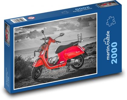 Red Scooter - Puzzle 2000 pieces, size 90x60 cm 