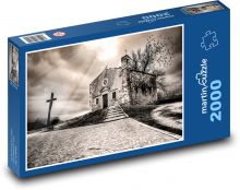 Kostel, kříž Puzzle 2000 - 90x60 cm