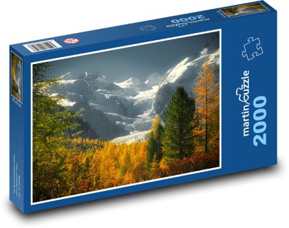 Hory, les, podzim - Puzzle 2000 dílků, rozměr 90x60 cm