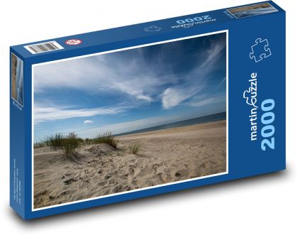 Pláž, písek - Puzzle 2000 dílků, rozměr 90x60 cm