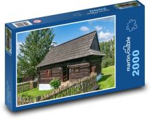 Slovensko, skanzen, ľudová architektúra Puzzle 2000 dielikov - 90 x 60 cm