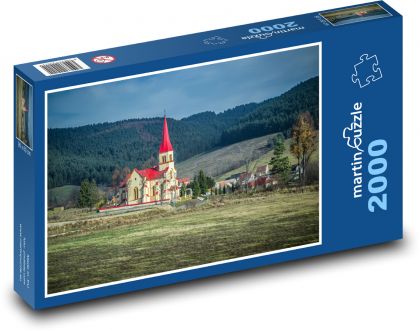 Slovensko, kostol - Puzzle 2000 dielikov, rozmer 90x60 cm 