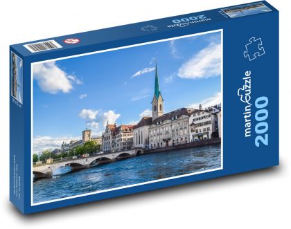 Švýcarsko - Curych - Puzzle 2000 dílků, rozměr 90x60 cm