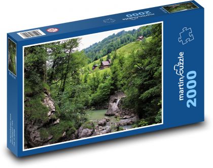 Chata v horách - Puzzle 2000 dielikov, rozmer 90x60 cm 