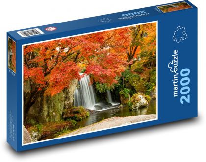 Jeseň, príroda, vodopád - Puzzle 2000 dielikov, rozmer 90x60 cm 