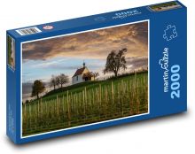 Kostol, krajina Puzzle 2000 dielikov - 90 x 60 cm