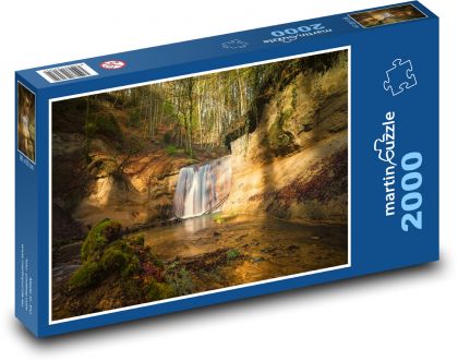 Příroda, vodopád - Puzzle 2000 dílků, rozměr 90x60 cm