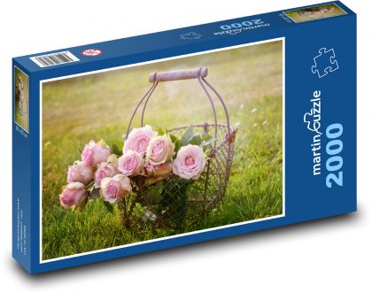 Rosen - Blumen, Korb - Puzzle - 2000 Teile