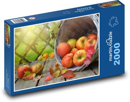 Jablká - jeseň, listy - Puzzle 2000 dielikov, rozmer 90x60 cm 