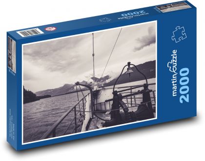 Jazero Wolfgangsee - loď, voda - Puzzle 2000 dielikov, rozmer 90x60 cm 