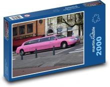 Limuzína - auto, růžové Puzzle 2000 dílků - 90 x 60 cm